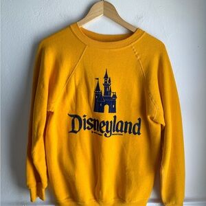 Rare DISNEY VINTAGE Disneyland Sweatshirt 1970s - Yellow - MEDIUM - UNISEX